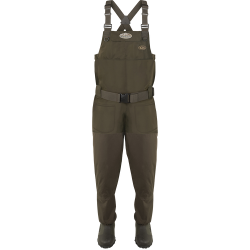 Insulated Breathable Chest Wader with Sewn-in Liner, featuring HD2 material for protection, LokDown insulation for warmth, and X-Crossing-Back Straps for comfort. Ideal for hunting and outdoor activities.