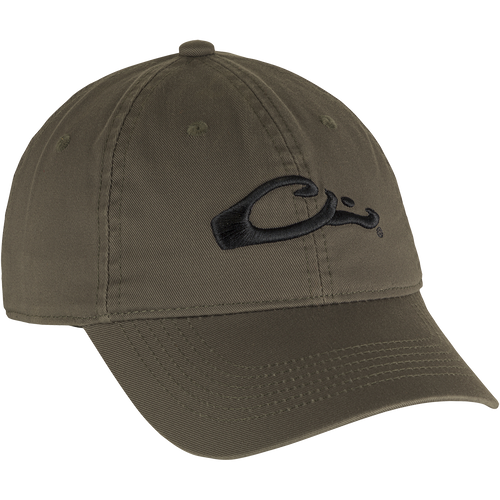 Cotton Twill Cap with low-profile silhouette, brass buckle back strap, and contoured bill. Comfortable fit for everyday wear.