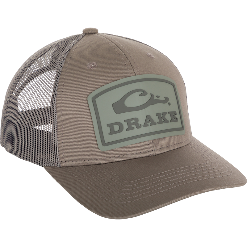 Drake Badge Logo Mesh Cap, a stylish hat with a logo on it.