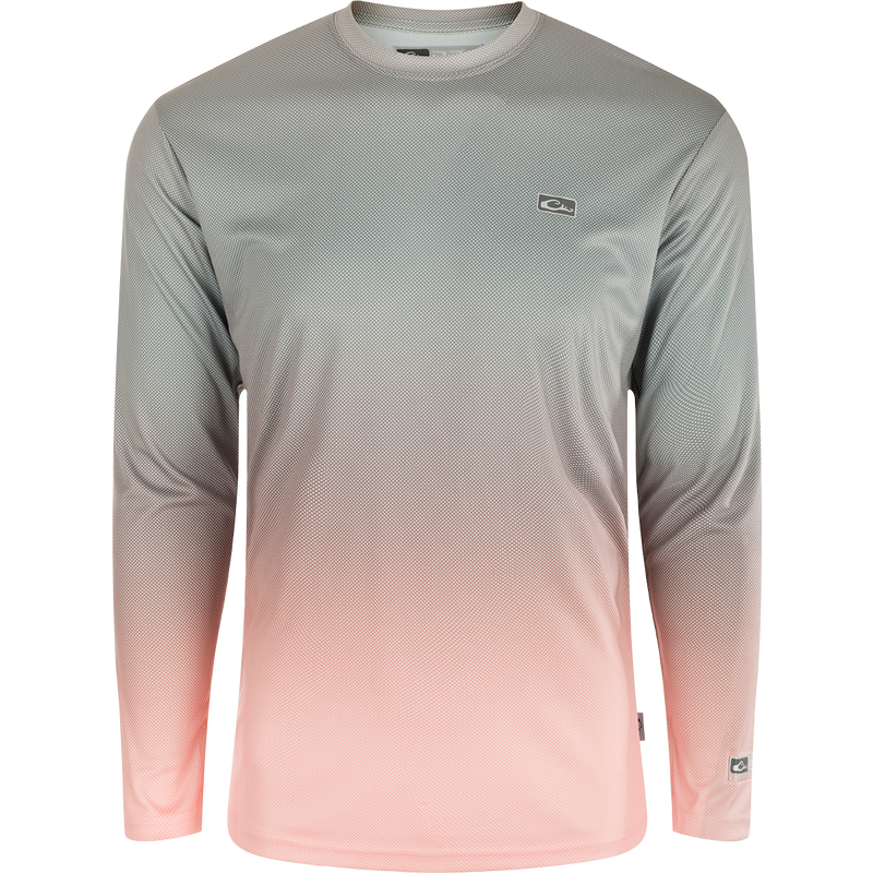 Performance Ombre Dot Long Sleeve Crew - A lightweight, high-tech shirt with cooling, UPF 50, moisture-wicking, and quick-drying features. Perfect for outdoor activities.