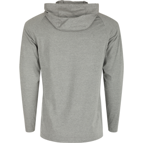 Bamboo Long Sleeve Hoodie with drawstring hood and buttery soft bamboo blend fabric. Lightweight, moisture-wicking, and quick-drying.