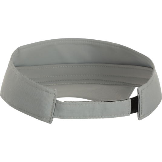 DPF Badge Logo Performance Visor: A close-up of a white fabric visor with adjustable Hook and Loop closure for a comfortable fit. Perfect for a day on the water.