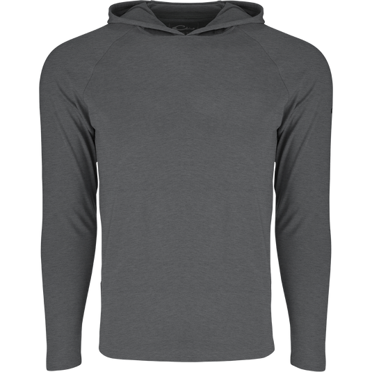 Castle Rock Grey Hunter Creek Bamboo L/S Hoodie, a soft, lightweight hoodie with built-in stretch, UPF 20, and odor resistance.