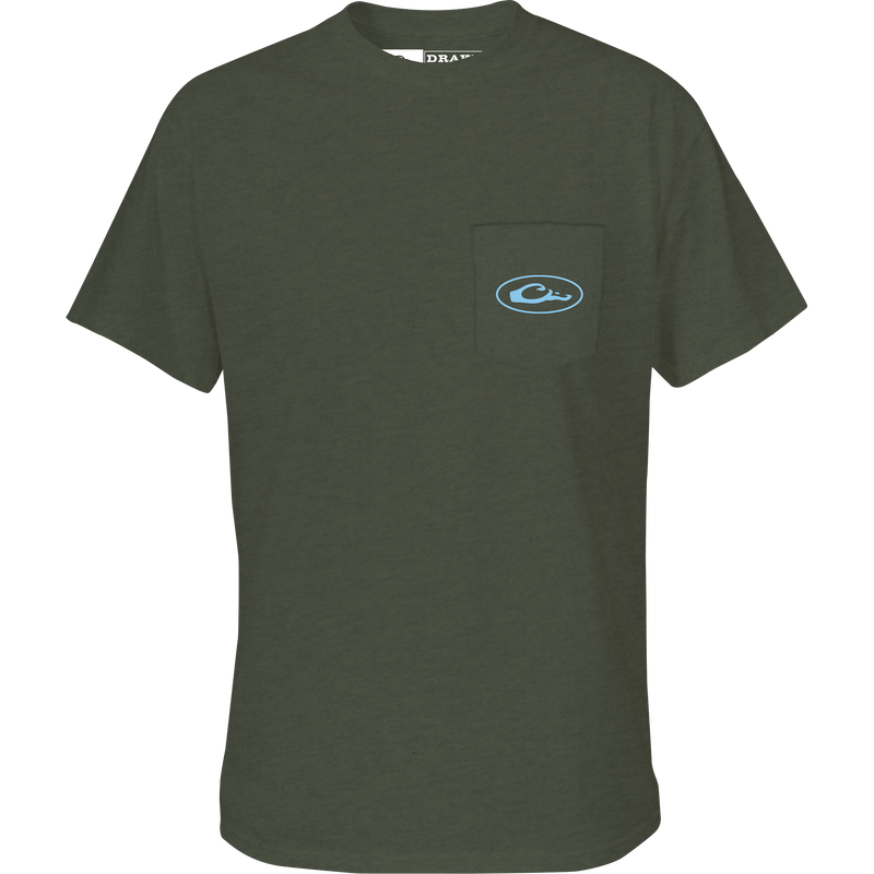 Youth Old School Ford T-Shirt with front chest pocket and Drake logo.