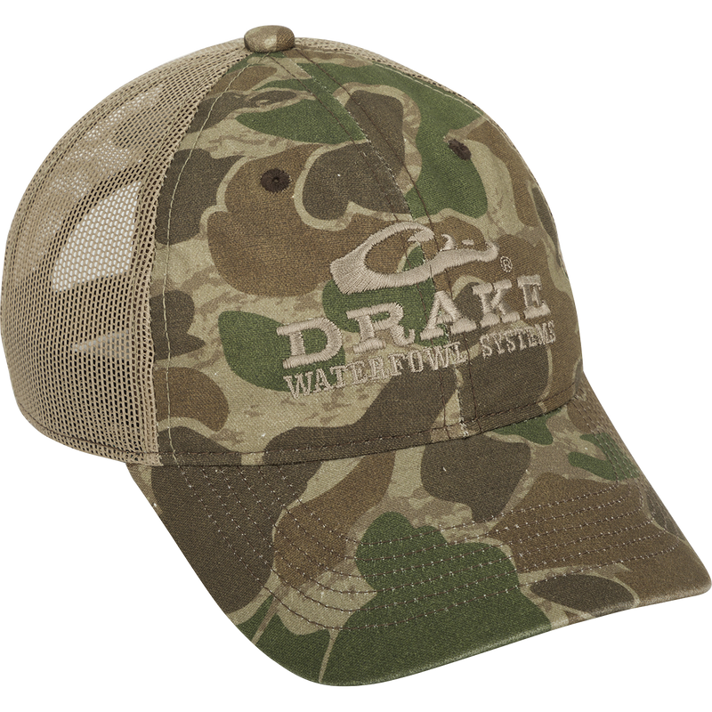 A lightweight Mesh Back Camo Cap with adjustable fit and breathable cotton/mesh construction. Perfect for outdoor trips and hunting adventures.