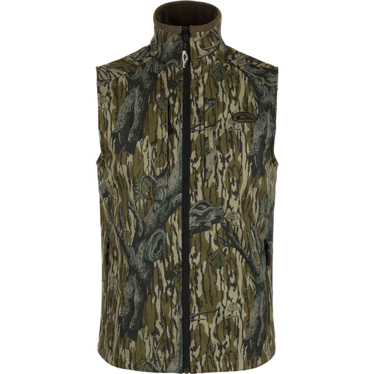 MST Windproof Softshell Vest - A camo vest with multiple pockets for secure storage. Features a customizable fit and superior comfort.