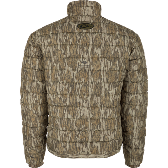 A camouflage pattern jacket with synthetic down insulation, microfleece-lined collar, and zippered pockets. Stay warm in style with the LST Double Down Layering Full Zip - Realtree.