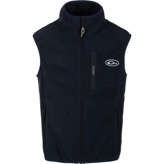 Youth Camp Fleece Vest with zippered pockets and Magnattach pocket for secure storage. Made from durable 100% Polyester and 210g Micro Fleece.