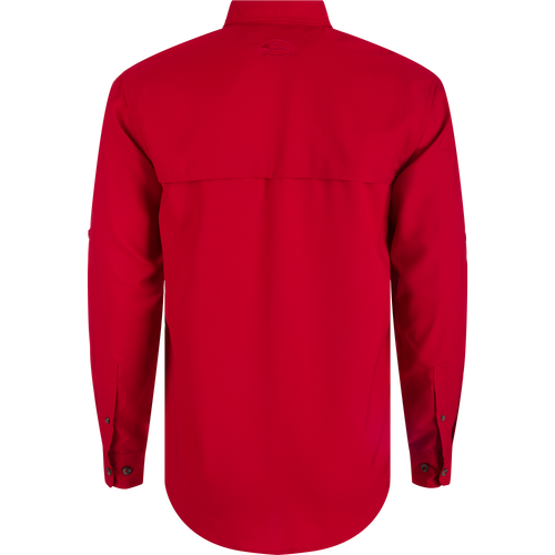 Alabama Frat Dobby Long Sleeve Shirt with hidden collar, vented back, and adjustable sleeves.
