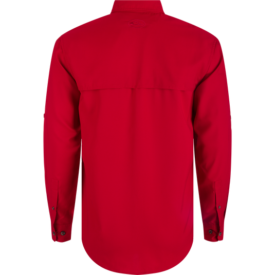 Alabama Frat Dobby Long Sleeve Shirt with hidden collar, vented back, and adjustable sleeves.