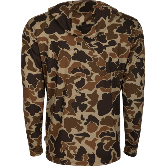 Ole Miss Performance Long Sleeve Camo Hoodie - Lightweight, breathable, and versatile camouflage jacket with exceptional functionality. Ideal for hunting, fishing, and outdoor activities.