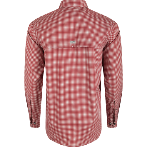 South Carolina Frat Gingham Long Sleeve Shirt, a classic button-down with hidden collar, chest pockets, and vented cape back.