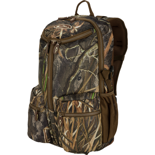 A compact, functional Vertical Zip Daypack with optimal storage and accessibility. Perfect for hunting, travel, or everyday use. Features padded shoulder straps, large interior storage, external carry straps, and more. Made with rugged HD2™ material and Fowl-Proof™ YKK zippers.