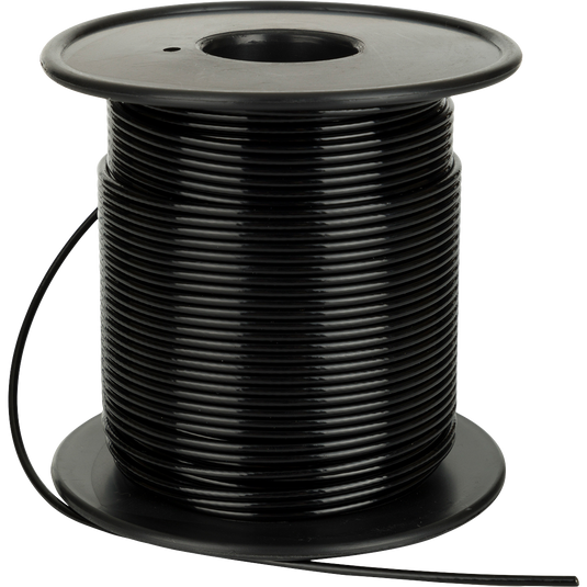Texas Rig 200ft Steel Cable Roll - A spool of plastic coated steel wire cable, perfect for hunting and fishing. Final Sale, no returns.