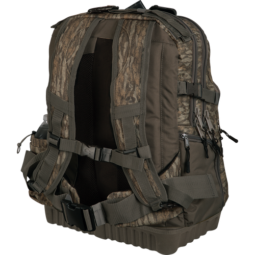 Swamp Sole Backpack: A rugged backpack with straps, outer pockets, and shell loops for easy access. Hydration-compatible for long hikes.