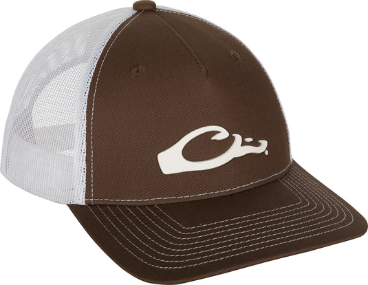 Drake 5 Panel Slick Logo Cap - A stylish, breathable, and comfortable trucker cap with a bold Drake duck head logo. Features a mesh back and adjustable snapback. Perfect for everyday wear.