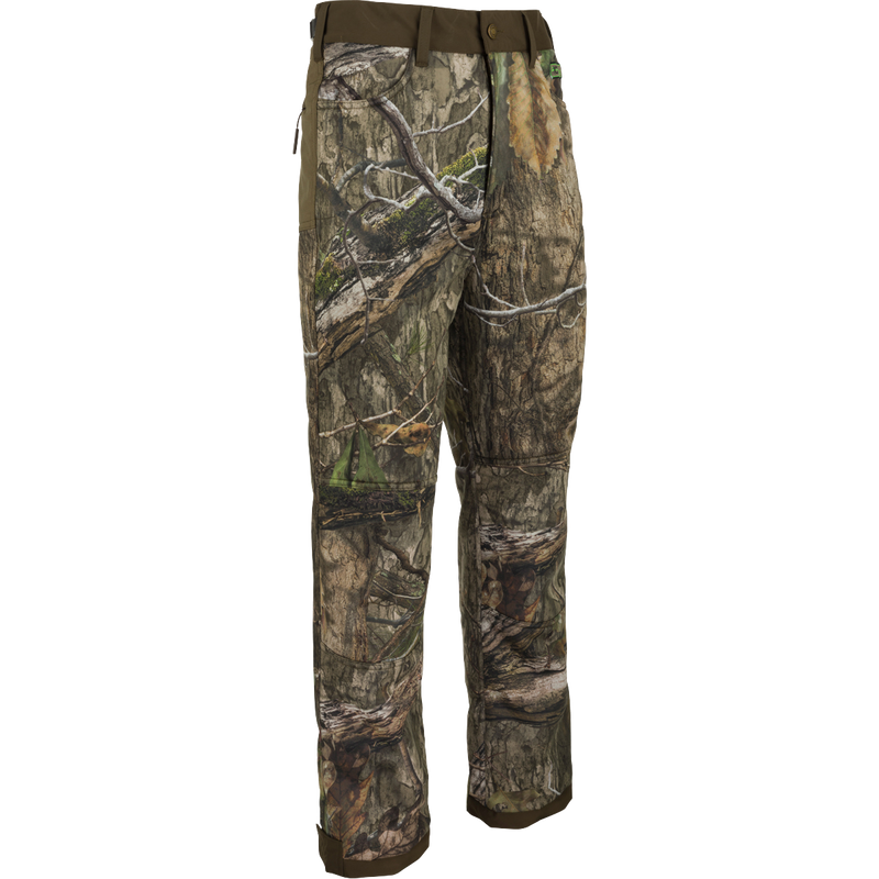 A pair of Standstill Windproof Pants with Agion Active XL®, perfect for late-season hunts. Soft, quiet, and durable, these pants protect against harsh cold and winds. Features adjustable waist, cuffs, and multiple pockets.