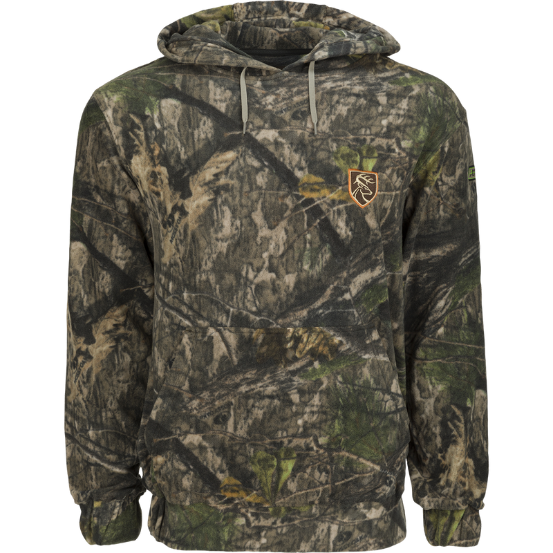 A Storm Front Fleece Midweight 4-Way Stretch Hoodie with Agion Active XL. A camouflage hoodie with a logo, perfect for cool days.