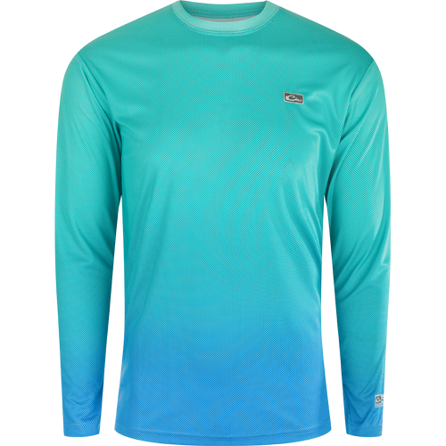 Performance Ombre Dot Long Sleeve Crew - A lightweight, high-tech shirt with cooling, UPF 50, moisture-wicking, and quick-drying features. Ideal for outdoor activities.