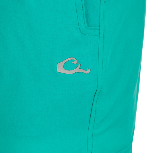 Women's Commando Lined Short 7" - A versatile gym and beach short with built-in liner. 4-way stretch, quick-drying fabric with moisture-wicking properties. Scalloped hem, back and front pockets, elastic waistband with drawstring.