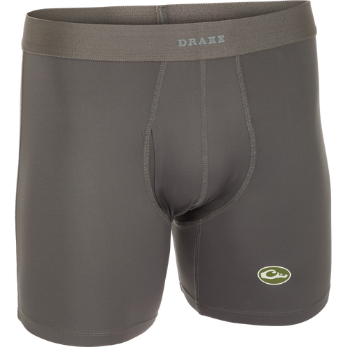 A close-up of the Commando Boxer Brief, a comfortable and stretchy undergarment with moisture-wicking technology and a functional fly.