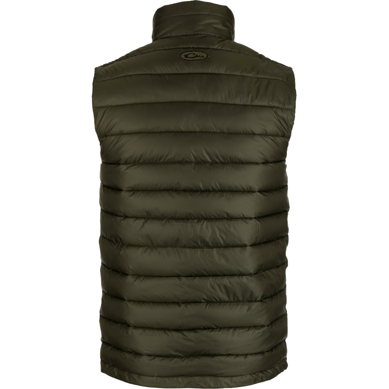 Solid Double-Down Vest: A midweight, insulated polyester vest with a drawcord waist and YKK zippered pockets. Stay warm and stylish on the go!