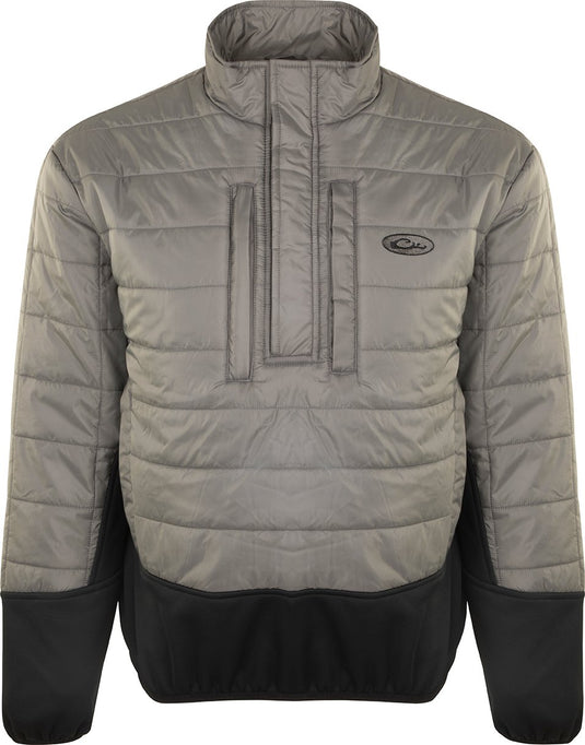 A lightweight and stylish synthetic down jacket with a quarter zip design. Perfect for cold mornings and chilly nights. Features include slash hand pockets, Magnattach™ pocket, chest zippered pocket, and stretch panels. Ideal for early Spring and Fall.