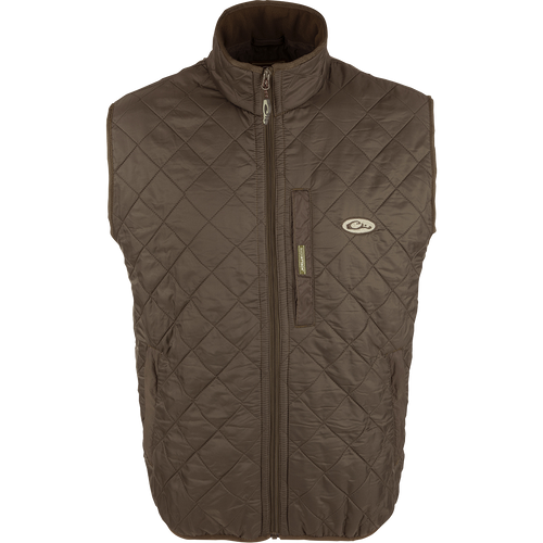 Delta Quilted Fleece Lined Vest: A stylish outerwear with a quilted design and micro-fleece lining for enhanced warmth. Features a Magnattach™ pocket on the left chest and two lower slash pockets with fleece linings. 