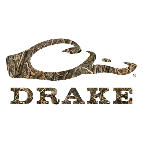 Drake Window Decal featuring a logo of a snake and a black and brown animal head. Made of outdoor die-cut vinyl, this 5