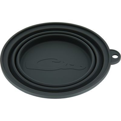 Team Gun Dog Insulated Stainless Steel Dog Bowl with Lid, featuring a collapsible silicone lid for dual use, and a nonslip bottom, ideal for travel.