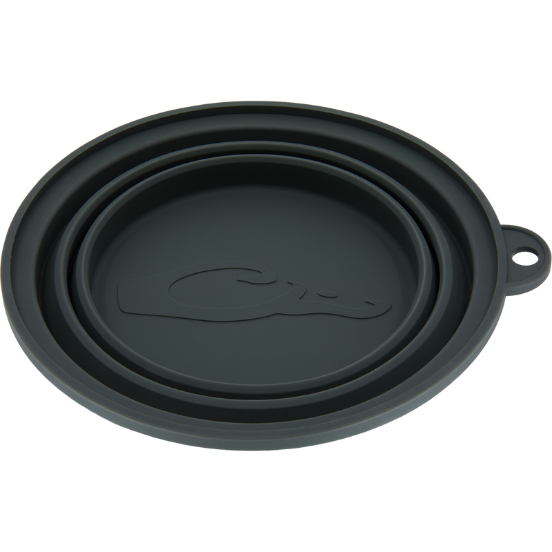 Team Gun Dog Insulated Stainless Steel Dog Bowl with Lid, featuring a collapsible silicone lid for dual use, and a nonslip bottom, ideal for travel.