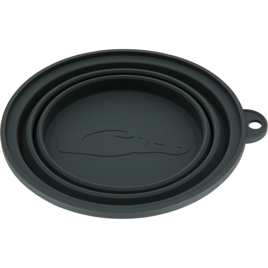 Team Gun Dog Insulated Stainless Steel Dog Bowl with Lid, featuring a collapsible silicone lid for dual use, and a nonslip bottom, ideal for travel.