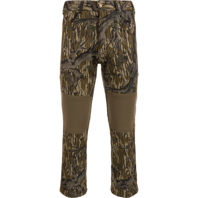 Endurance Jean Cut Wader Pant with camouflage pattern, featuring front slash pockets, rear pockets, and an adjustable waist for hunting comfort and odor control.