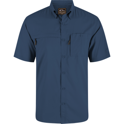 8-Shot Flyweight Shirt with vented cape back and chest pockets, designed for mobility and functionality, ideal for hunting and outdoor activities.