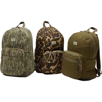 Limited Edition Throwback 80 Backpack with rugged 10.4oz cotton canvas, suede bottom, antique bronze buckles, and 25L capacity, ideal for durable hauling needs.