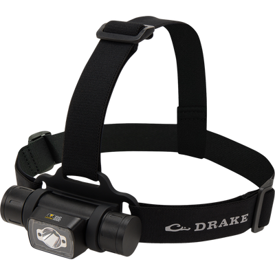 Lumen Black Headlamp EVO1000 with adjustable headband, rugged aluminum design, and 180-degree rotating light, ideal for hunting and outdoor adventures.