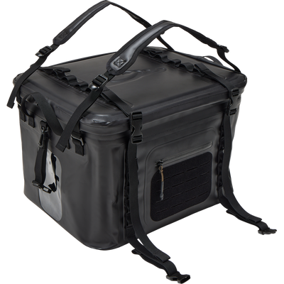 HND Carry All Collapsible Storage Bag with detachable backpack straps, MOLLE panel, and zippered pocket, designed for versatile, waterproof gear storage.