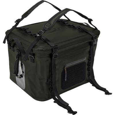 HND Carry All Collapsible Storage Bag with backpack straps, MOLLE loops, zippered pocket; ideal for outdoor adventures, featuring waterproof material and collapsible design.