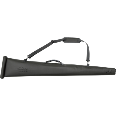 Hardline Waterproof Gun Case featuring a top handle and adjustable shoulder strap, designed for shotguns up to 28 with waterproof, floatable construction.