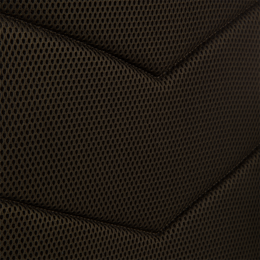 Close-up of the Tree Hugger Timber Day Pack’s padded mesh back-panel, highlighting its breathable honeycomb design and sturdy stitched seams for enhanced durability during outdoor excursions.