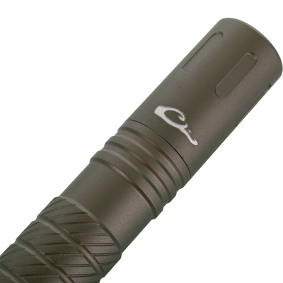 Lumen Flashlight EVO200, a compact olive-green anodized aluminum torch, featuring grip rings and a multi-function switch for reliable, powerful illumination in outdoor adventures.