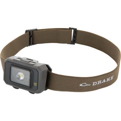 Lumen Headlamp EVO250 with adjustable head-strap and black LED module, ideal for versatile outdoor use, featuring multiple brightness settings and dual-fuel capability.