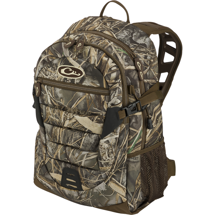 Youth Camo Daypack - Realtree: A rugged, water-resistant backpack with ample storage space, hydration pockets, and shoulder straps. Ideal for both casual and hunting use. Fits kids over 48