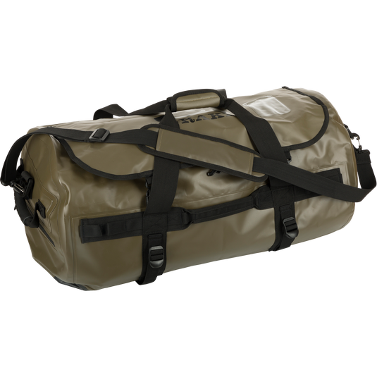 Waterproof Duffel Bag with Fowl-Proof™ zippers, Molle loops, and molded handles for secure storage and easy travel. 60L