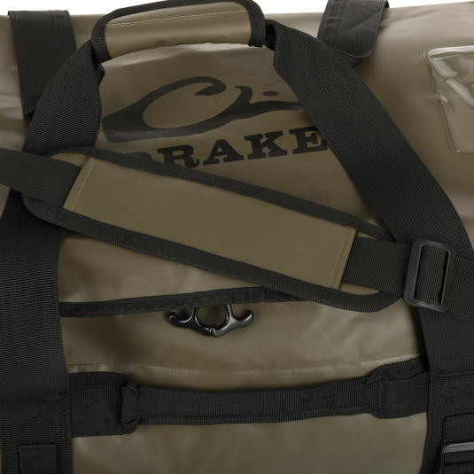 Drake Waterproof Duffel Bag, Green Brown Gray, Size 40