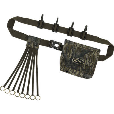 Ultimate Timber Strap: Adjustable tree strap with a shell pouch and metal hooks for storage. Ideal for timber hunts.