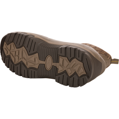 Underside view of BMF1600 17 Rubber Boot showcasing aggressive tread pattern, emphasizing durability and traction for hunting.