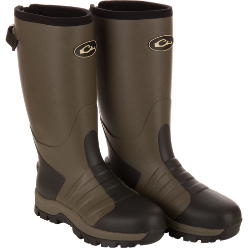 EST Uninsulated 16 Hybrid Mudder Boot 3.0, tall waterproof boots with durable rubber-neoprene construction, lugged outsole, gusseted back, and fleece lining for comfort and flexibility.