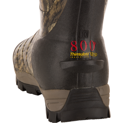 MST 16 Hybrid Mudder Boot 3.0 features a camouflage upper, black heel counter, rugged sole, and 800g Thinsulate™ insulation for outdoor protection and warmth.