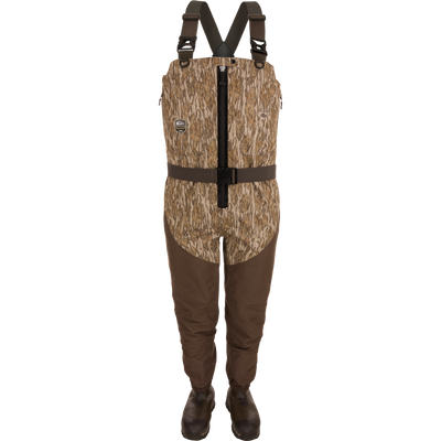 Uninsulated Guardian Elite HND Front Zip Waders for outdoor hunting. Waterproof, windproof, and breathable with durable fabrics. Features X-Crossing-Back Straps, Magnattach™ pockets, and improved boots for comfort and traction.